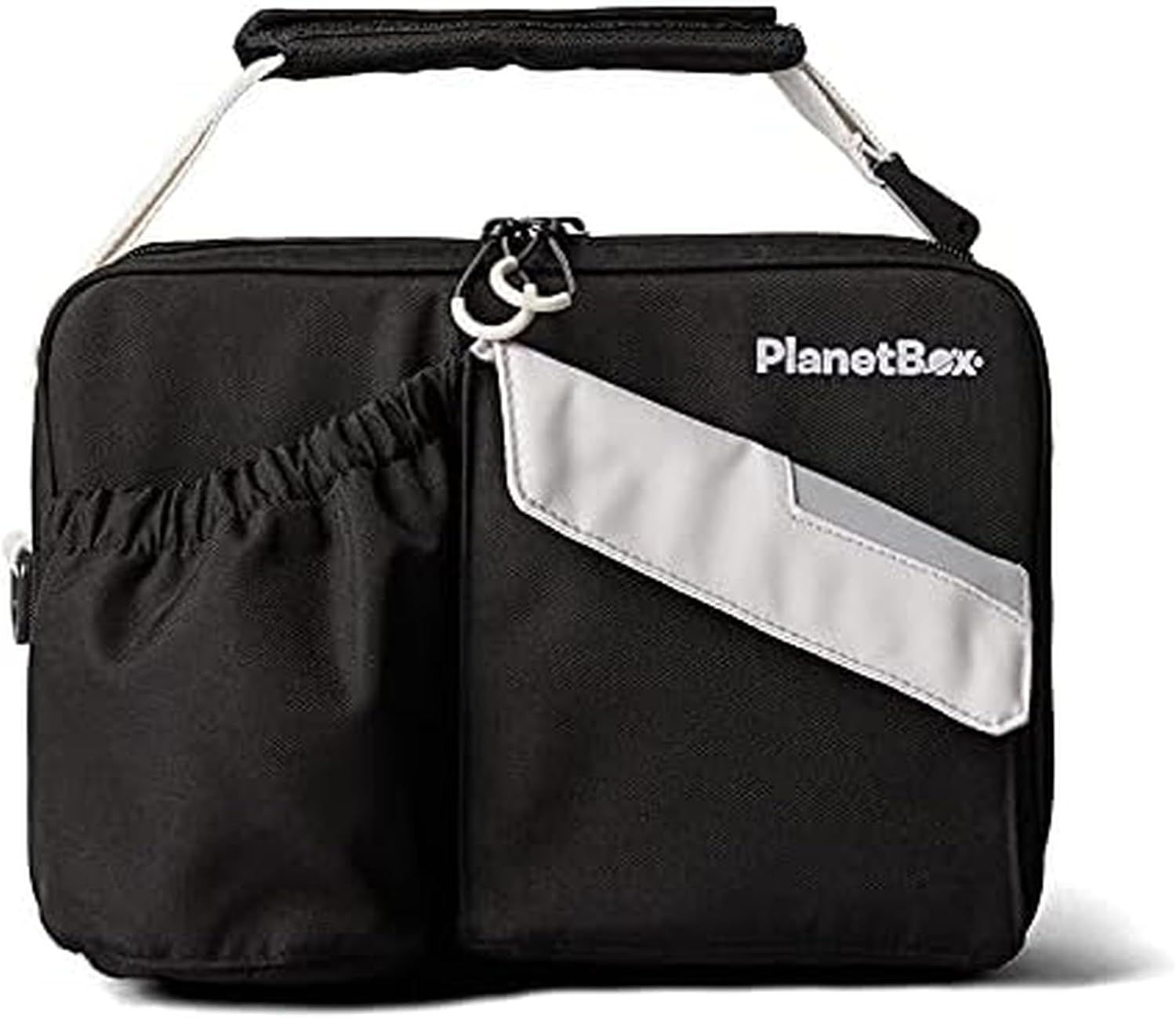 PlanetBox Insulated Lunch Bag, Black Currant Edition Carry Bag with Pockets for Water Bottle and Snacks, Durable, Easy to Clean and BPA Free