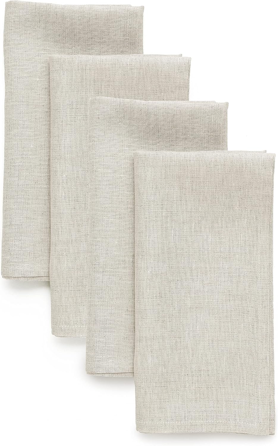 Solino Home Linen Cloth Napkins Set of 4 - Light Natural
