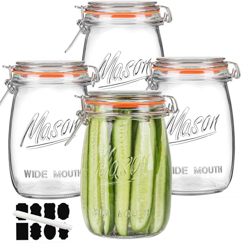 Anwoi Wide Mouth Glass Jars (32oz)