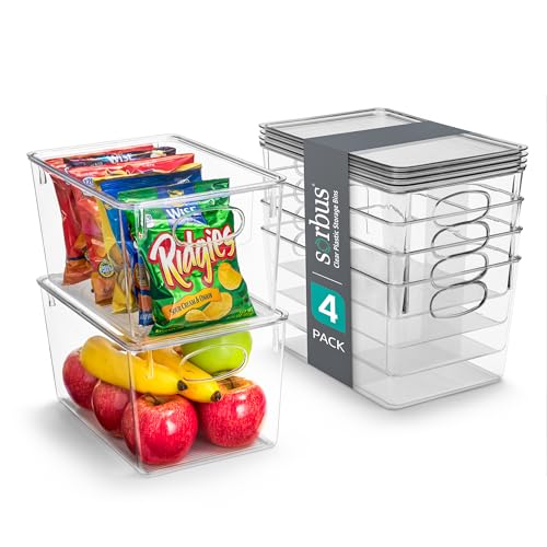 Sorbus 4-Pack Large Clear Bins