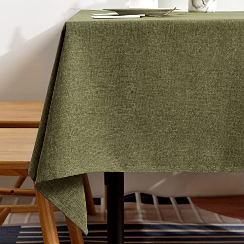 BALCONY & FALCON Table Cloth for 6 Foot Rectangle Tables  Waterproof, Wrinkle-Free Farmhouse Tablecloth for Dining, Kitchen, Wedding, Baby Shower & Christmas Holiday Gatherings (Olive, 55" x 95")