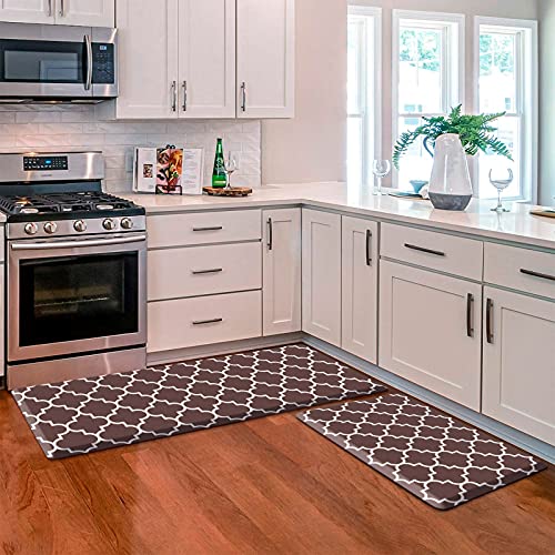 KMAT Kitchen Mat [2 PCS] 0.47in Cushioned Anti-Fatigue Kitchen Rug
