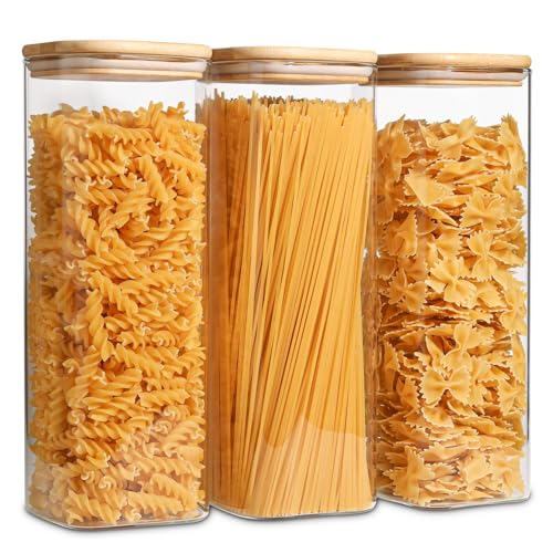 ComSaf Glass Spaghetti Storage Set of 3