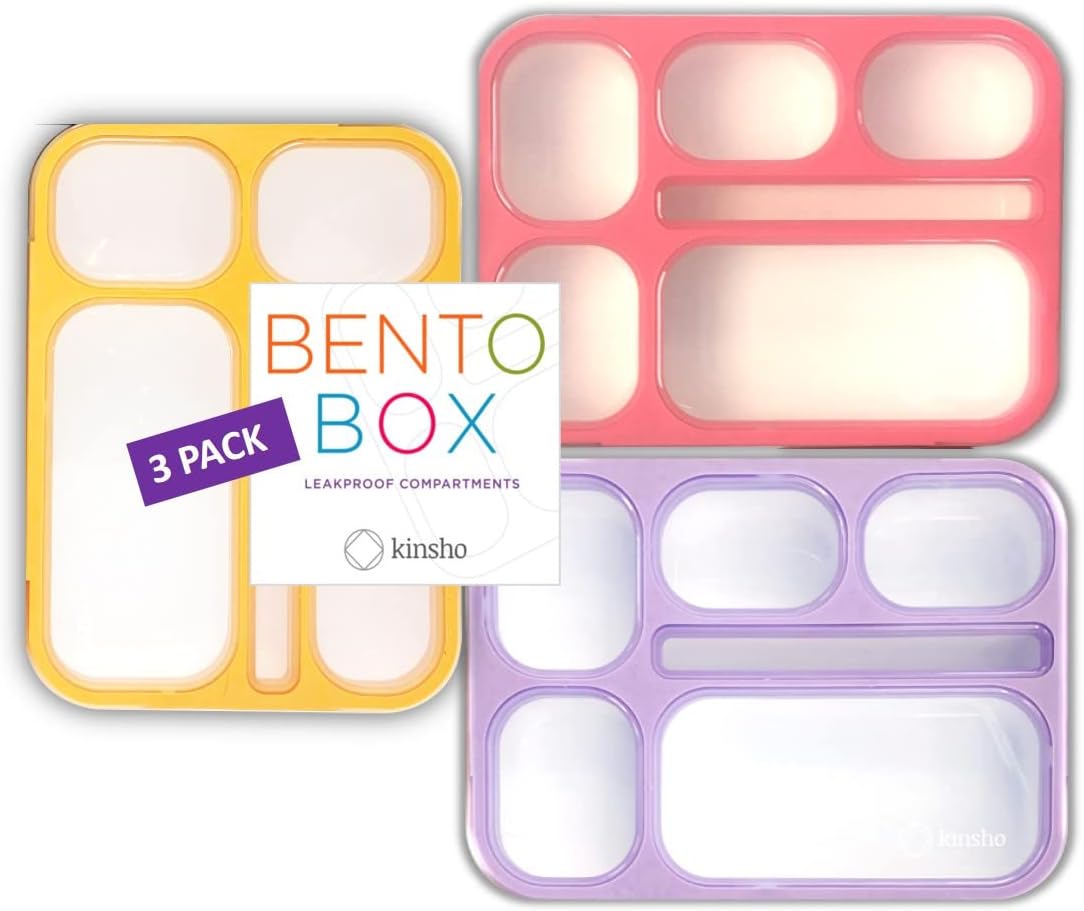 kinsho 6 Compartment Lunch Boxes (Set of 3)