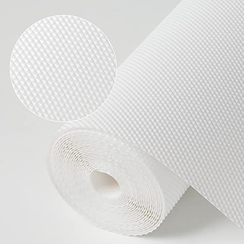 Kitchen Shelf Liner Drawer Liners, Non-Adhesive Refrigerator Liners Waterproof Fridge Mats with Strong Durable Kitchen Cabinets Mat for Drawers, Shelves, Pantry White