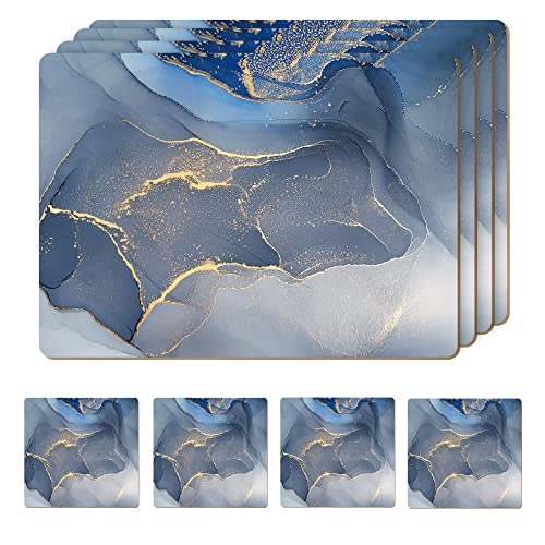 Moderry Blue & Gold Cork Placemats