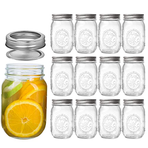eleganttime Amber Glass Mason Jars 32 oz