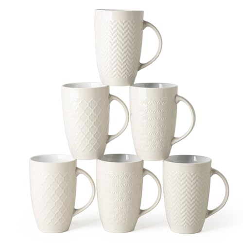 AmorArc Extra Large 20oz Mugs (Beige) - Set of 6