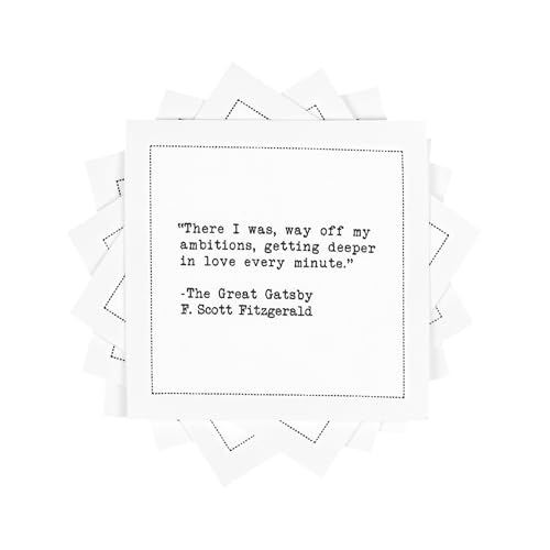Five Star Napkins Love Quotes, White Cotton Cocktail Napkins, Beverage Napkins, Bar Napkins, Cloth Napkins, Party Napkins, Events, Holidays, Weddings, Birthdays, Disposable, 4.5" x 4.5"- (50x)