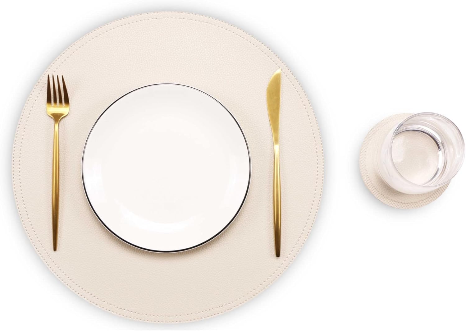 Jovono Faux Leather Round Placemats