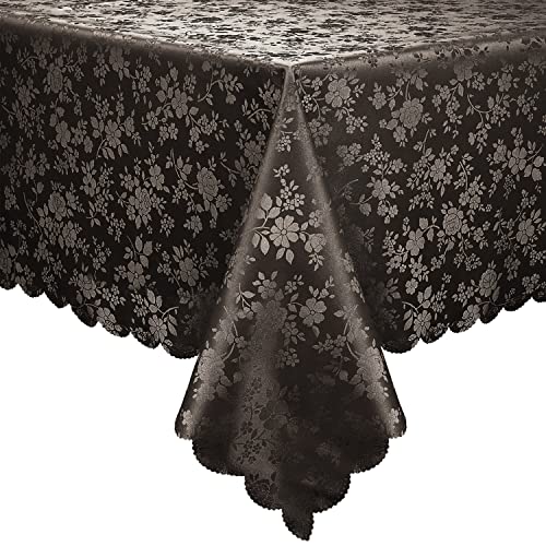 smiry Waterproof Vinyl Tablecloth, Rectangle Heavy Duty Table Cloth, Wipeable Table Cover for Kitchen and Dining Room (Coffee 1, 60X102 Inch)
