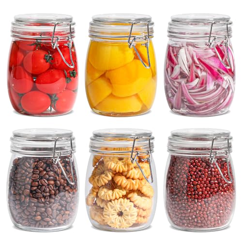 ComSaf 25oz Round Airtight Canisters (Set of 6)