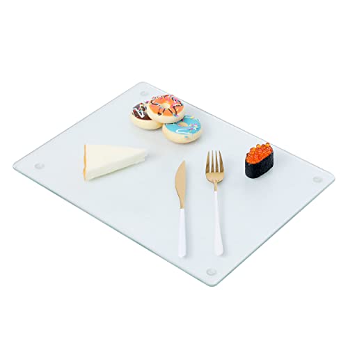 Murrey Home Glass Cutting Board for Kitchen Counter, Tempered Glass Chopping Boards Dishwasher Safe, Small Clear Countertop Tray, Scratch Resistant, Heat Resistant, Non Toxic, Frosted, 24"x18"