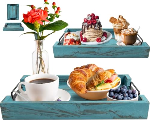 Comfify Rustic Wooden Serving Trays (Set of 2)