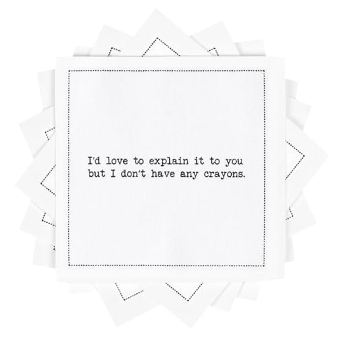 Five Star Napkins Subversive Quotes Cotton Cocktail Napkins,Beverage Napkin, Bar Napkin, Party Napkins,Small Napkins,Napkins for Events,Holidays, Weddings,Parties 4.5"x4.5"-Single Use(50x) Disposable