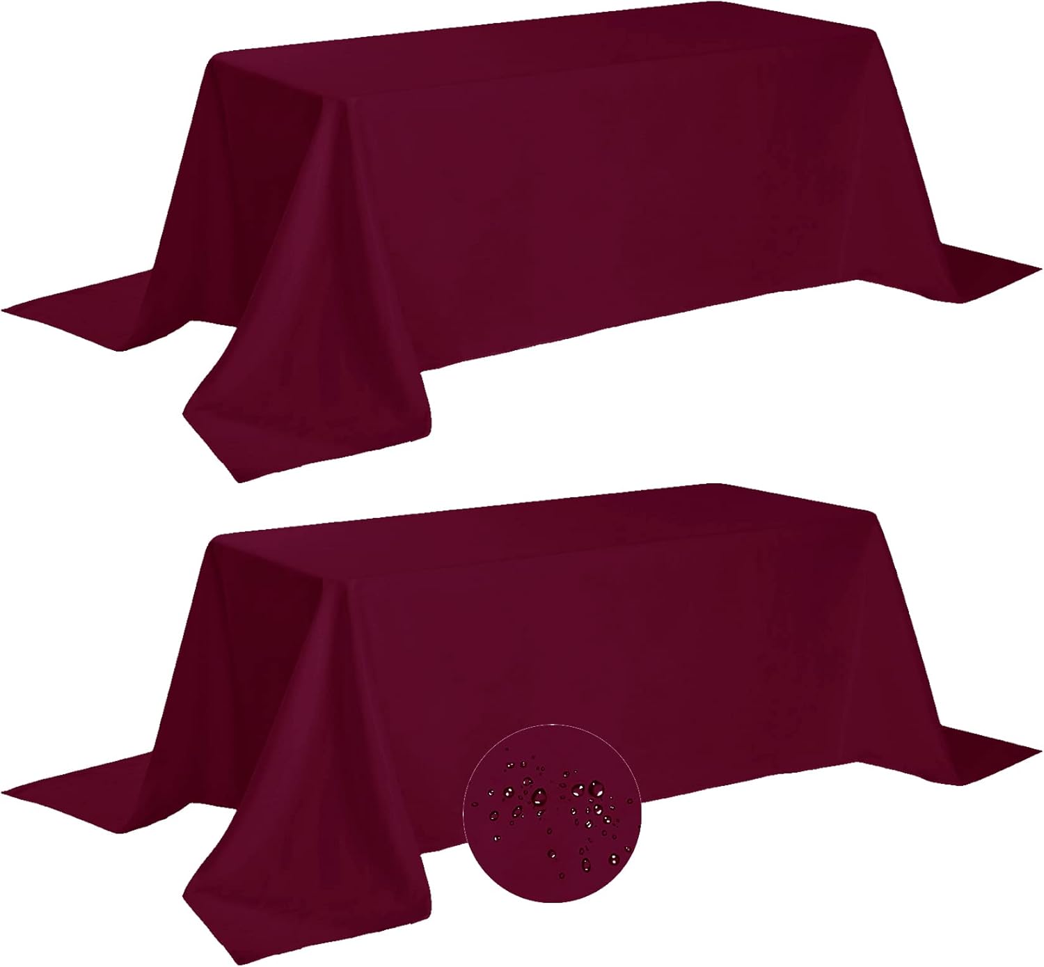 Fokitut 2 Pack Waterproof Rectangle Tablecloth