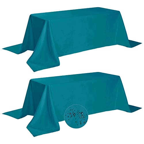 Fokitut 2 Pack Waterproof Rectangle Tablecloth 90x156 Inch