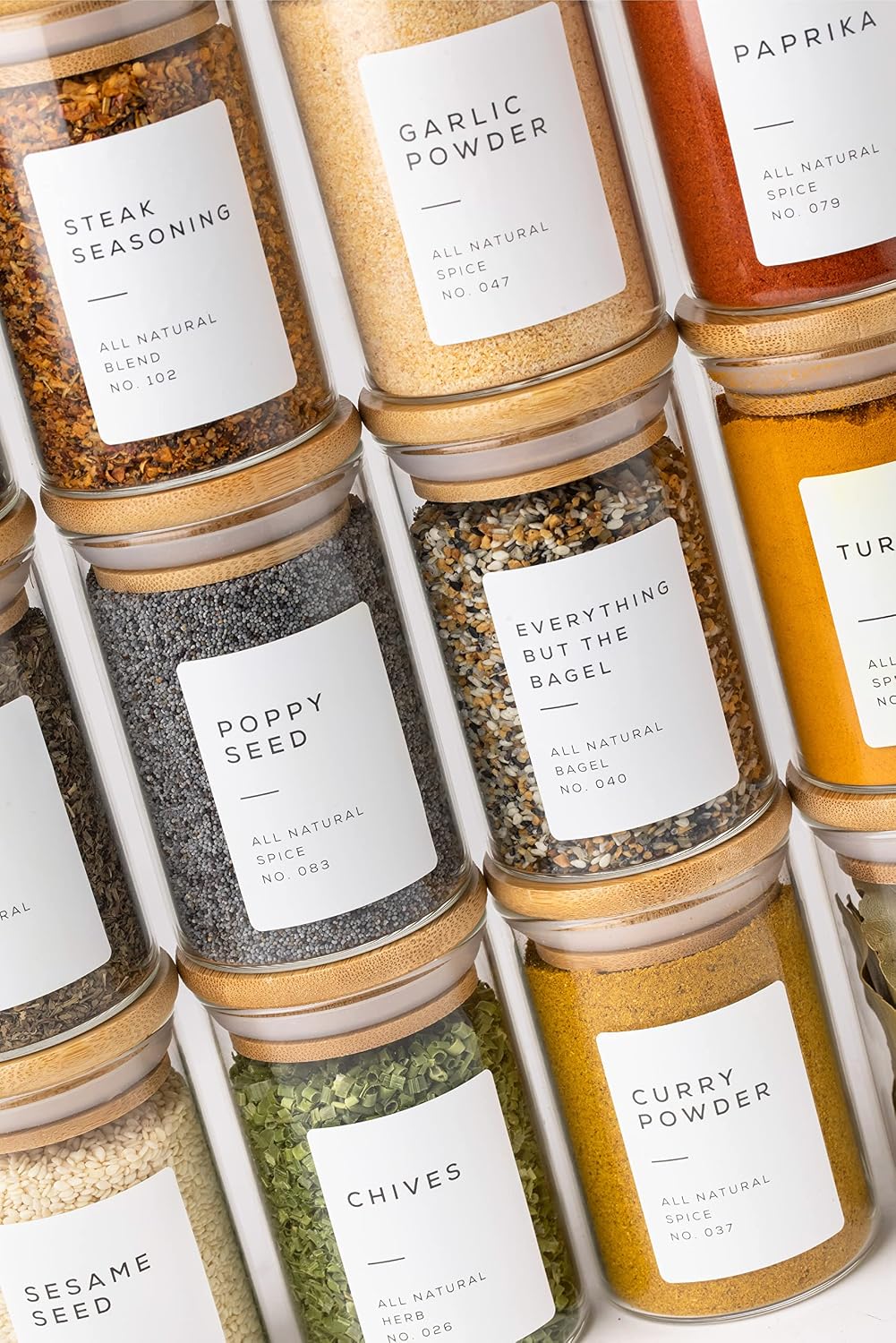 Bloomondo Empty Spice Jars with Label Pack