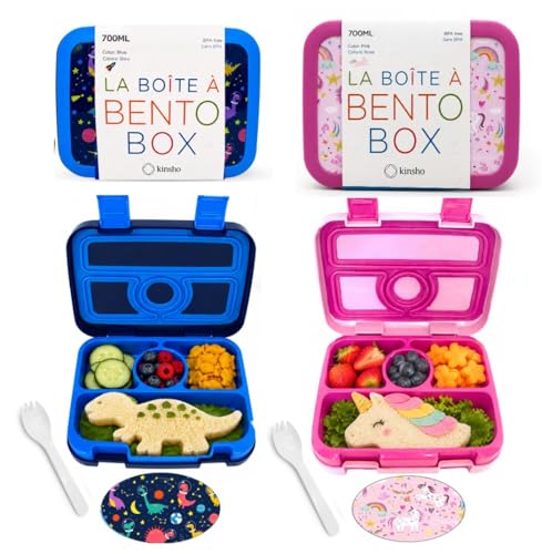 kinsho Kids Bento Unicorn + Dinosaur 2-pack