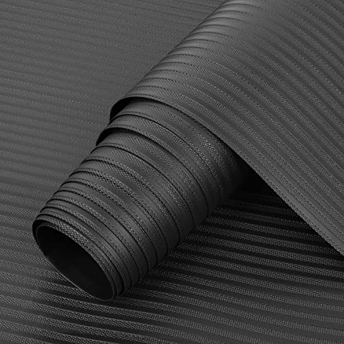 Shelf Drawer Liner for Kitchen Cabinets, Durable Pantry Shelving Liners for Tool Box Closet Refrigerator Non Stick Waterproof Plastic Cabinet Protector Liners Mat Washable, Black 11.8 x 393.7 inches