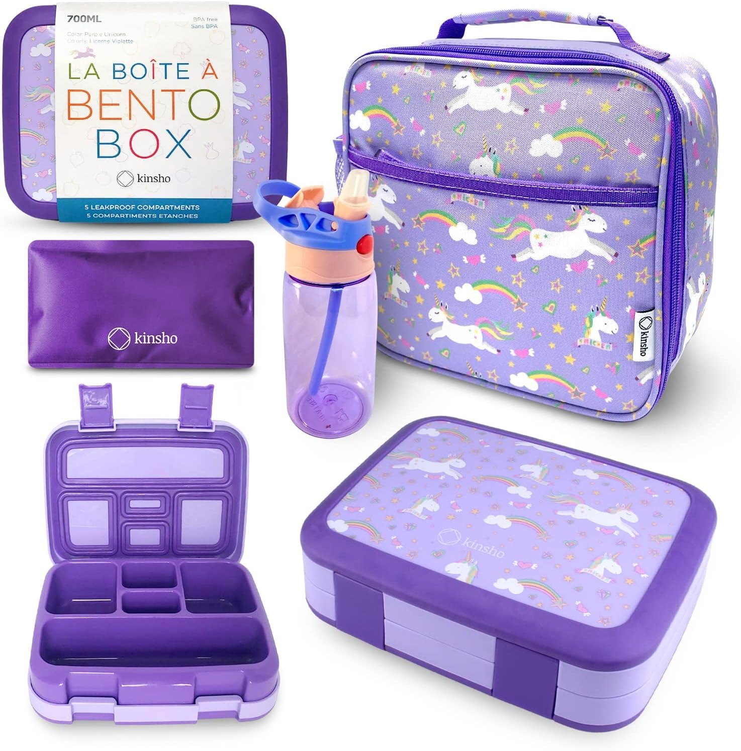 Bento Box with Insulated Bag & Bottle