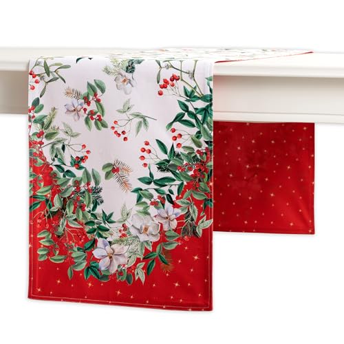 Maison d' Hermine Table Runner 100% Cotton Double Layer Table Runners 72 inches Long Decorative for Home Kitchen Dining Party Baby Shower Wedding Bridal Shower (Noel, 14.50" x 72")