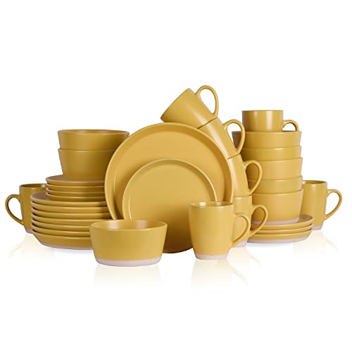 Stone Lain Jules Stoneware 16-piece Round Dinnerware Set, Black,16-Piece Service for 4