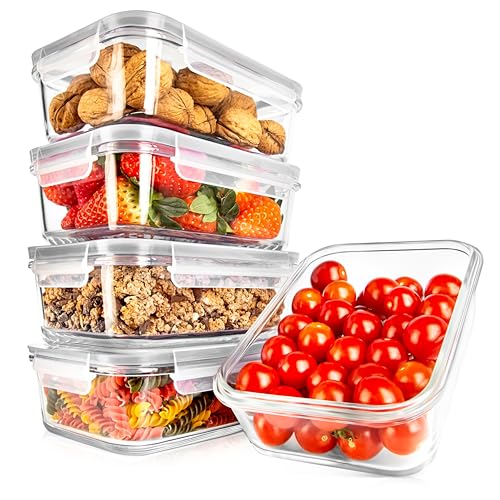 NutriChef 10-Piece Superior Glass Food Storage Containers Set