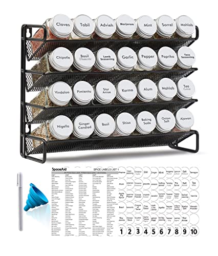 SpaceAid Spice Rack Organizer — 28 Jars (White)