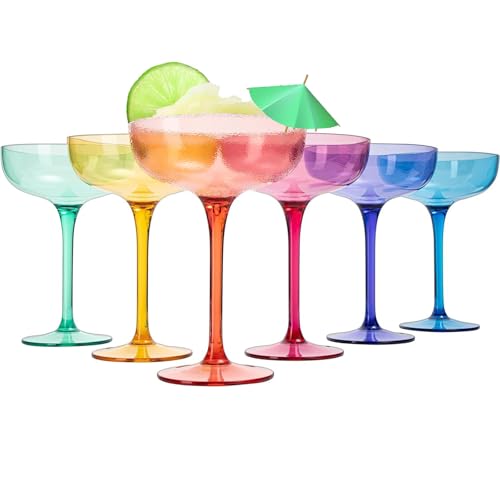 The Wine Savant Colored Coupe Glasses (15oz)