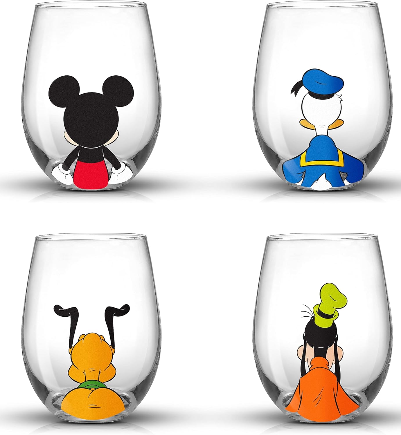 JoyJolt Disney Mickey Stemless Glasses
