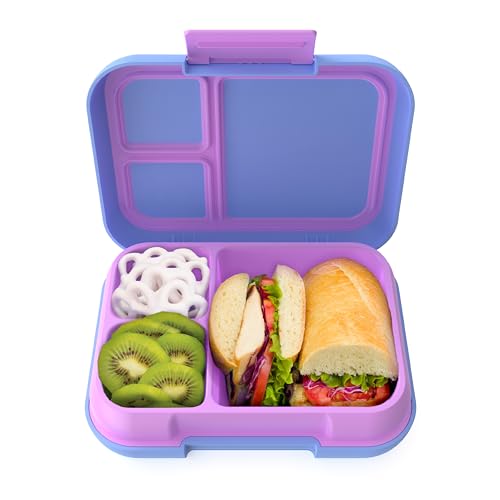 Bentgo Pop - Leak-Proof Lunch Box & Removable Divider for Ages 8+ & Teens - Lunch Container Holds 5 Cups of Food; 3-4 Compartments; Microwave/Dishwasher Safe; 2 Year Warranty (Periwinkle/Pink)