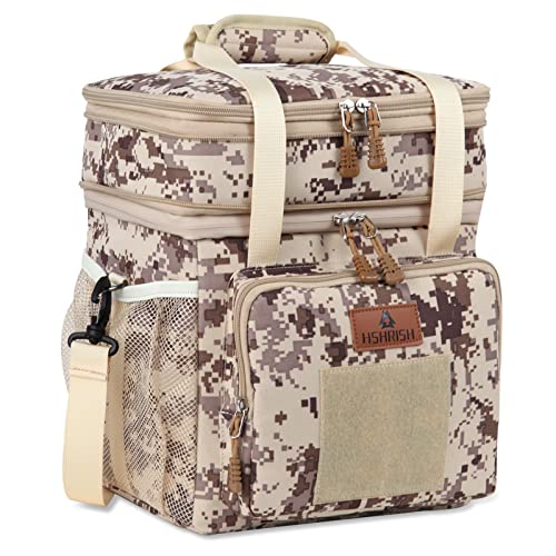 HSHRISH Tactical Lunch Box, Large Expandable Insulated Lunch Bag, Waterproof Durable Cooler Bag for Men/Women/Adults/Work Office Outdoor Picnic Trip,16 L, Camo