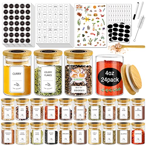 SLifeJars 4 oz Spice Jars (24 pcs)