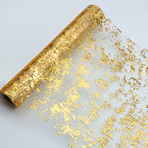 Snowkingdom Glitter Metallic Gold Table Runner
