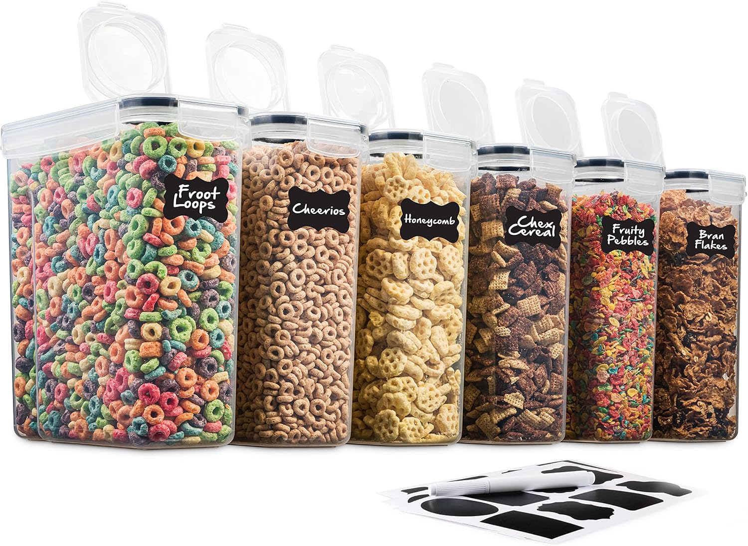 Seseno 6 Pack Airtight Cereal Food Storage Container