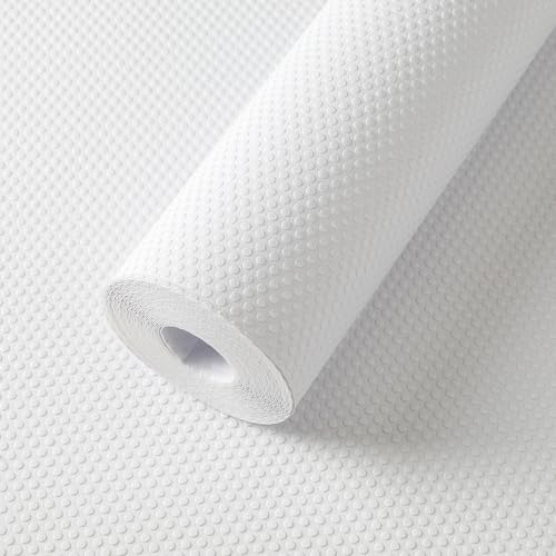 FLPMIX Shelf Liner 20 inch Wide - Waterproof Cabinets Liners, Standard Size 20 X 300Inch, Non-Adhesive, Easy to Cut Under Sink Mat for Kitchens Drawer, Pantry Shelves, White