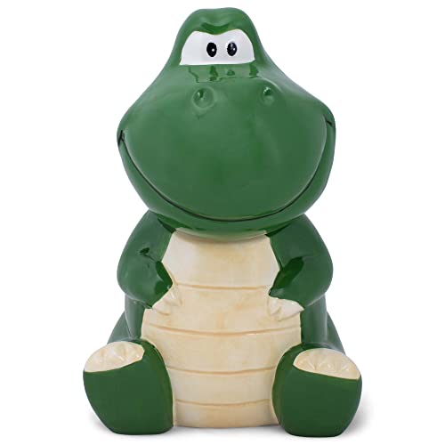 Dolomite Ceramic 10.1 x 8.9 Everyday Cookie & Candy Jar with Airtight Lid: Perfect for Kitchen Canisters, Pet Treat Containers & Decorative Storage, Tyrannosaurus Rex Dinosaur