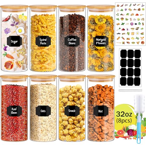 32 oz 8 Pcs Glass Jars