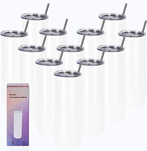Wzaytia 12 Pack 20 Oz Straight Skinny Tumblers