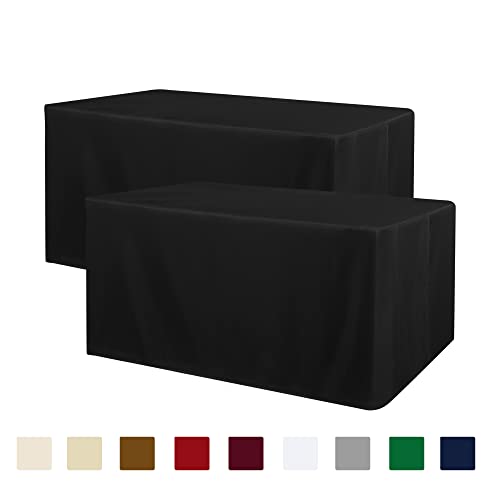 Obstal 2 Pack Black Fitted Tablecloth