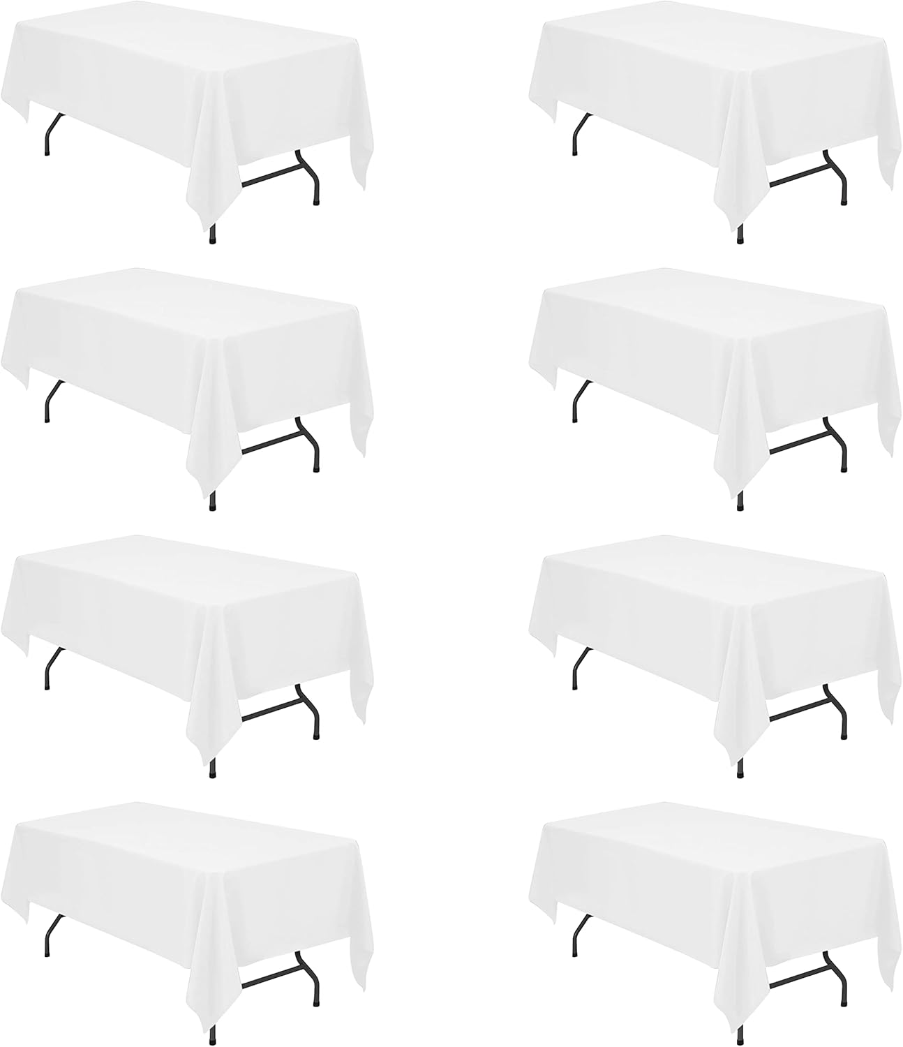 BRILLMAX 8 Pack White Tablecloths 60 x 102