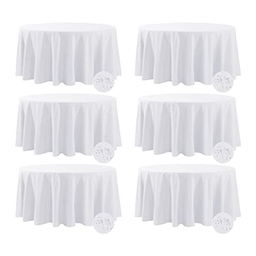 Fokitut 6 Pack 132 Inch Round Tablecloth