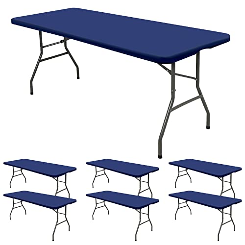 6 Pack Stretch Fabric Table Top Cap Cover (Navy)