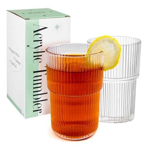 RELWAY 17oz Ribbed Acrylic