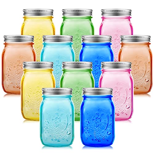 Tessco Colored Mason Jars 12-Pack