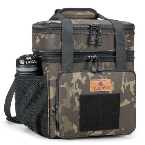 HSHRISH Expandable Large Tactical Lunch Box for Adults, Durable Insulated Lunch Bag with Lots of Storage Space, Cooler Bag for Men Women Work Outdoor Picnic Trips,15L