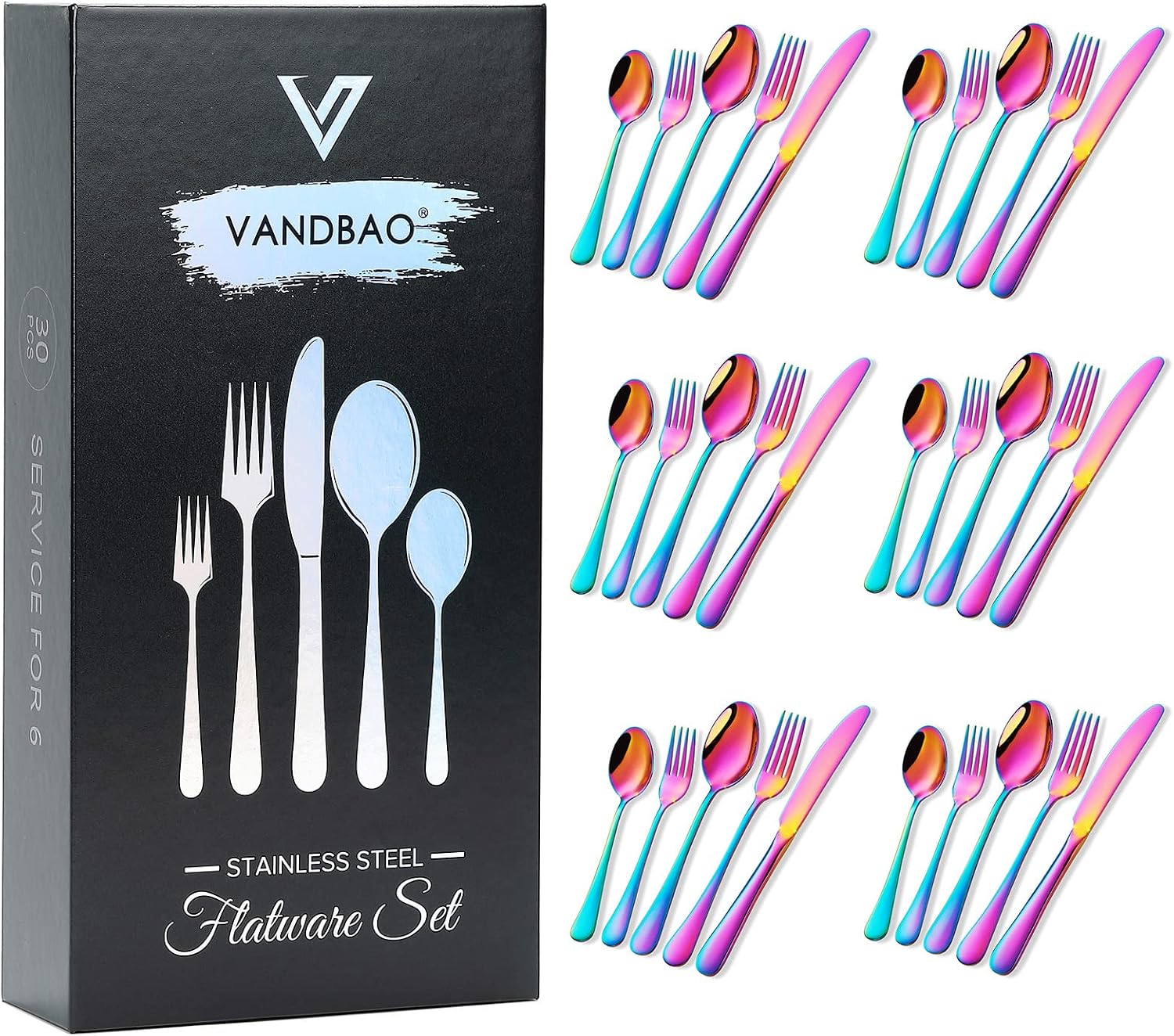 VANDBAO 30-Piece Rainbow Set