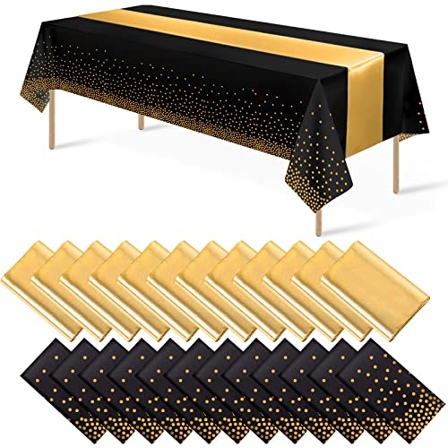 MASHAN 24Pack Disposable Tablecloth & Runner Set