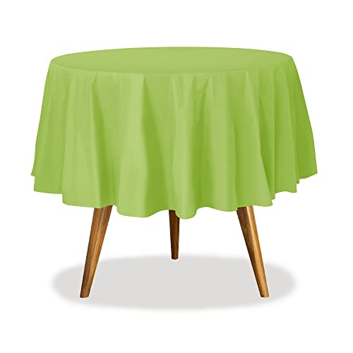 Lime Green Disposable Plastic Tablecloth for Round Tables (36 Pack) Table Cloths for Parties, Events & Weddings, Indoors & Outdoors, 84 inches, Plastic Table Cover
